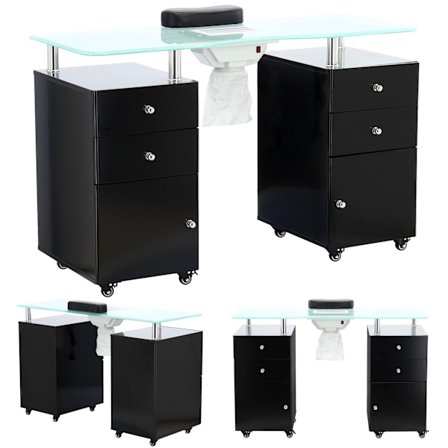 Bord kosmetikbord manikyrbord med absorbent svart