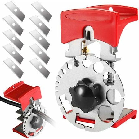 Manuell avisoleringsmaskin, manuell kabelavisoleringsmaskin, kobberavisoleringsmaskin, justerbar dybde bærbar kabelavisoleringsmaskin med 10 blader - 