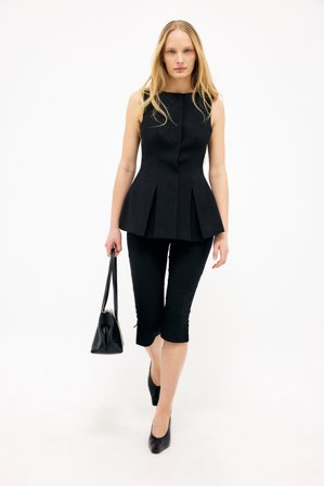 NA-KD Tailored Peplum Top - Ærmeløse toppe - Sort - EU 44