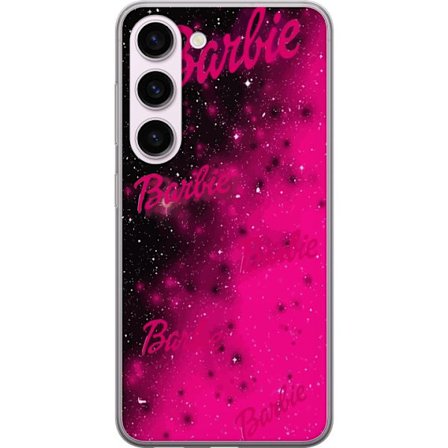 Kompatibel Gennemsigtig cover til Samsung Galaxy S23 Barbie pink galakse pink og sort stjernehimmel med flere Barbie-tekster perfekt til mode popkultu