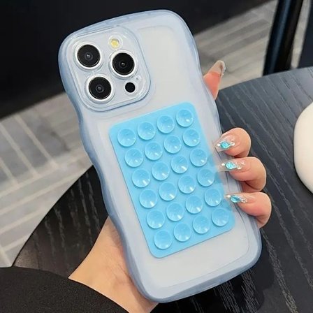 Enkelt Kreativt Sugekopp Mobiltelefondeksel for iPhone 11 12 13 14 15 16 Pro Max Plus Full Beskyttelse Anti-Fall Mobiltelefon Beskyttelsesdeksel