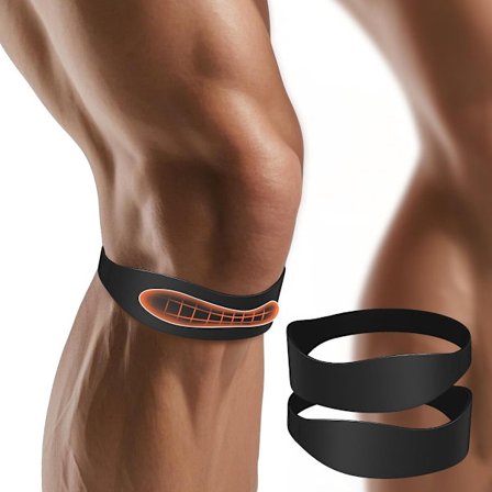 2-pak Patella-strop, støttebånd til patellasene ved knæsmerter og senebetændelse, knæbandage til kvinder og mænd, patella-støttebånd til fodbold