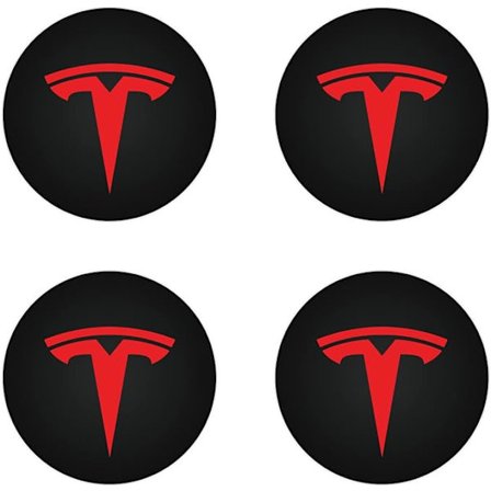 4 stk. (Rød/Mat Sort) Centerkapsel til KAVANIC Tesla Model Y Model 3 Fælgmodifikation