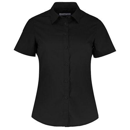 Kustom Kit Dam/Dam Short Sleeve Poplin Shirt 16 Svart