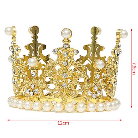 1st Pearl Crown Cake Dekorativa små diadem Crystal Pearl Pri