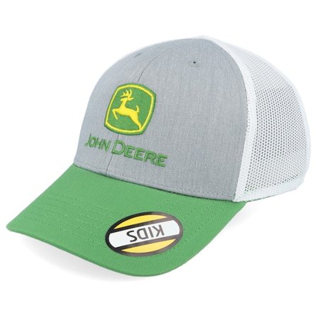 John Deere - Grå trucker Kasket - Kids Current Embroidery White/Grey/Green Trucker @ Hatstore