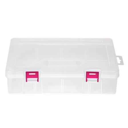 Transparent plast opbevaringsboks skrivebord organizer opbevaringsboks smykkebeholder rød spænde