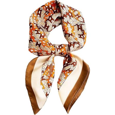 Muodin hiusrusetti naisille, kevyt silkkimainen tunne, neliömäiset bandanat, 27,5 × 27,5 tuumaa