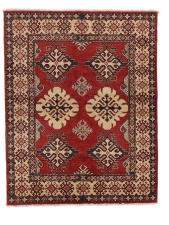 Alfombra Kazak Fine 152X194 Rojo Oscuro/Marrón (Lana, Afganistán)