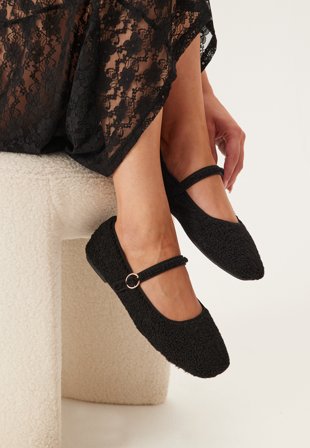 ONLY Onlharley Teddy Ballerina Black Klær