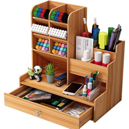 1 st (trä) skrivbordsorganisatör, skrivbordsorganisatör förvaring, skrivbord