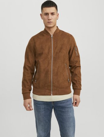 Jack & Jones Jjerocky Faux Suede Bomber Noos - Brown - L