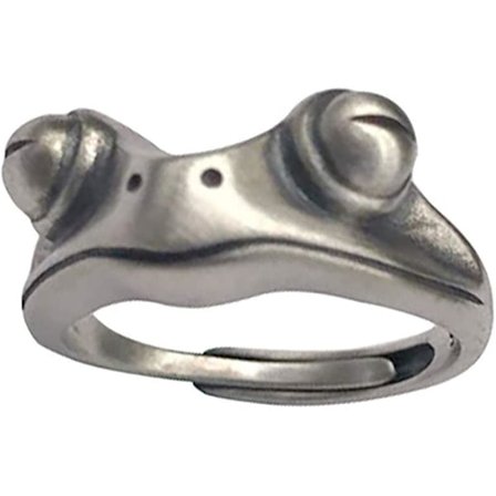 Vintage Silver Animal Open Ring, Justerbar Groda, Orm, Drake, Cat Finger Ring För Kvinnor Män Tonåring Flickor Pojkar Mode Festsmycken