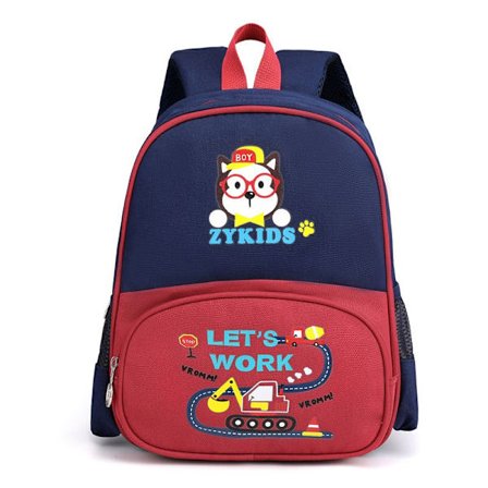 Barnehage elev skolesekk barneskole sekk gutter og jenter casual søt flow ryggsekk barnesekk - rød valp