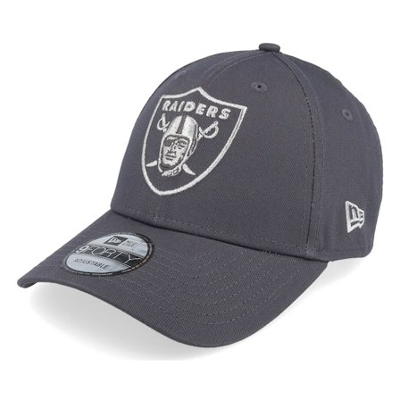 New Era - NFL Grå adjustable Caps - Las Vegas Raiders Metallic Outline 9FORTY Charcoal Adjustable @ Hatstore