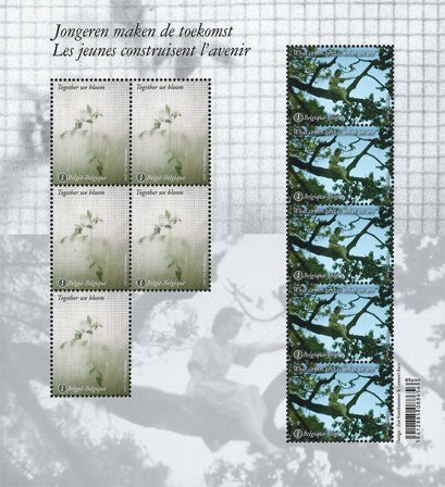 Belgien - Træ/blomst - Postfrisk ark