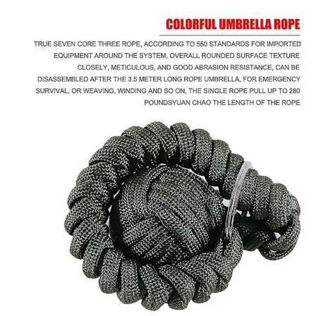 Överlevnadsnyckelring med stålkula och rep för utomhusbruk