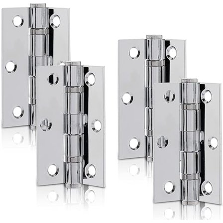 (2 par) 2,5-tums polerade kromkullagergångjärn, ståldörrar