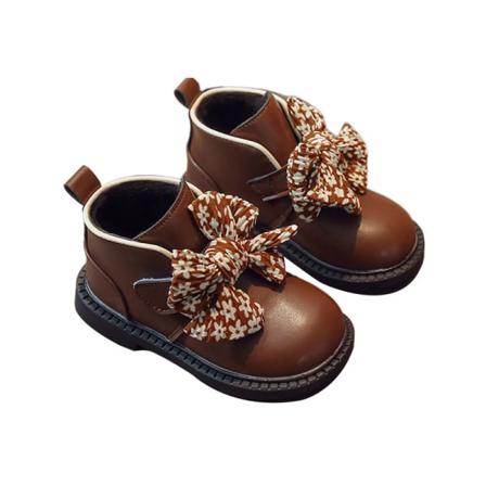 Flickor Bowknot Klänning Boot Rund Toe Vinter Varma Princess Skor