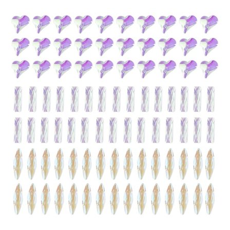 90 kpl kynsien koristelu aurora-timantteja monen muotoinen sekoitus kynsien kristalli askartelu kiiltävä DIY kynsien koristelu design(typestyle1)