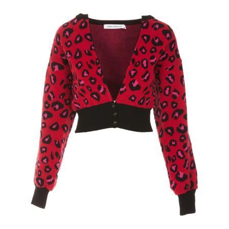 Simona Corsellini, Cropped V-neck Cardigan Rood, Dames, Maat:M