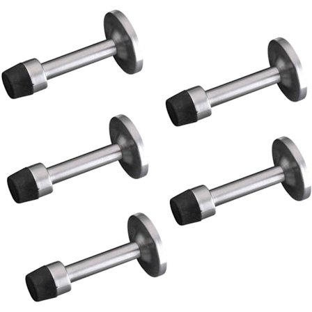 75mm/2.95in Rustfrit Stål Børstet Finish Dørstopper Vægmontering Dørstop Med Gummipuffer Anti-kollision Til Hjem Badeværelse Soveværelse Dør (5)