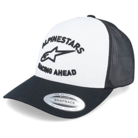 Alpinestars - Vit trucker Keps - Triple Hat White/Black/White Trucker @ Hatstore