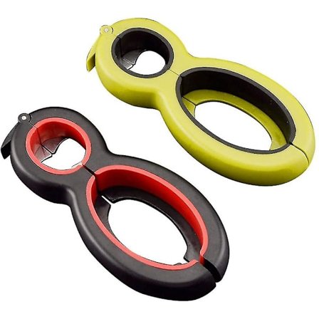 2 stk. Multi Flaskeåbner 6 i 1 Multifunktionel Skridsikker Dåse Flaskeåbner