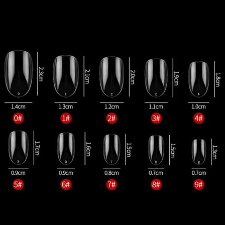 500 kpl Lyhyt ellipsi täyspeittävä valekynnet akryyligeeli Ma Läpinäkyvä 500 kpl