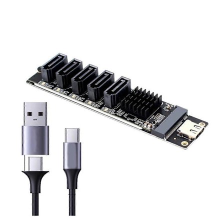USB C til SATA 3.0 5 Port Adapter 6Gbps Hastigheds Konverter Kort til SSD HDD Udvidelse