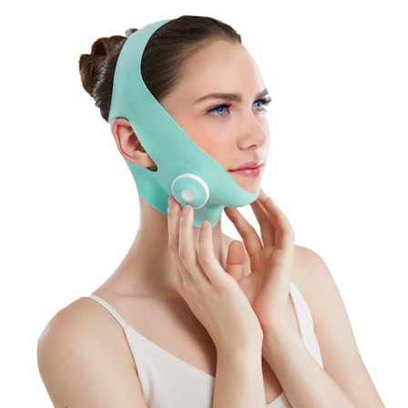 Dobbelt Hage Reducer V Face Lifting Maske med Jawline Exerciser Face Tape Massager og Soft Stof Lifting Belt