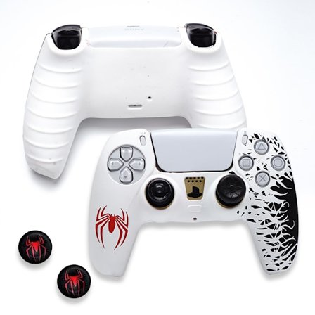 Silikonetui for PS5-kontroller med 2 joystick-hetter, hvit