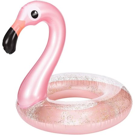 Rosa oppblåsbar, glitter flamingo bøye, gigantisk flamingo voksen flytende oppblåsbar svømmering sommer søt leke for fest basseng strand 90cm