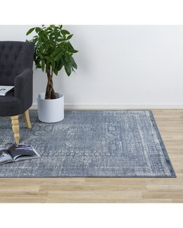 Vävd silkesmatta Antique Blå - 140x200 cm - Linea