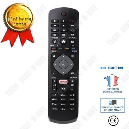 TV-fjärrkontroll - PHILIPS - HOF16H30 - Kompatibel 4K - ABS - Svart