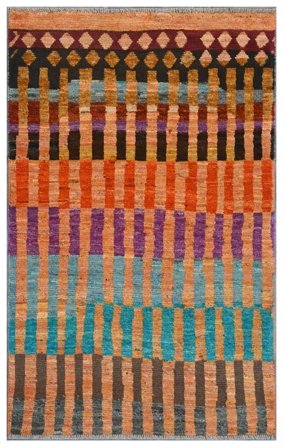 Noué À La Main Moroccan Berber - Afghanistan 87X142 Tapis De Laine Petit