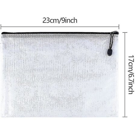 15 st A5 Dokumentpåsar med dragkedja, plastmappor med dragkedja, små förvaringsväskor med dragkedja