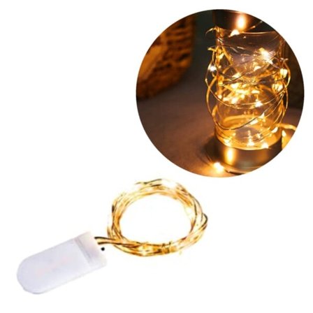 1 m Mini LED-valosarja paristokäyttöinen keltainen