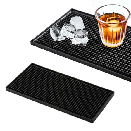 Barmatte Gummi Rektangulær 30x15cm Svart svart