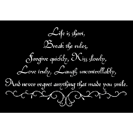 Väggord/Väggdekor - Life is short