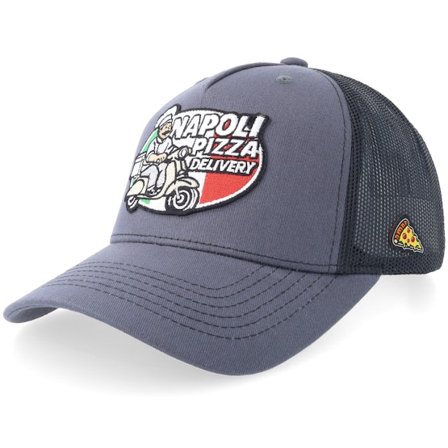 Yapan - Grau trucker Cap - Napoli Pizza Delivery Charcoal/Black Mid A-frame Trucker @ Hatstore