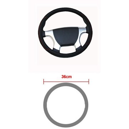 (36 CM Röd) Bil Lastbil PU Läder Präglad Ratt Skydd Ratt För Auto Diametrar 36 38 40 42 45 47 50CM 7 Storlekar att Välja