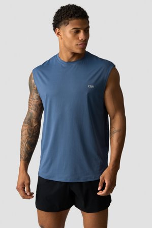 ICANIWILL - Stride Sleeveless T-shirt Dusty Twilight Blue - Träningslinne - Herr - Träningskläder från ICIW