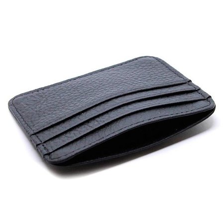 Tunn korthållare med rundade hörn - Svart