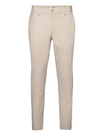 Jpstace Jjpalma Linen Dek Sn Chinos Bukser Creme Jack & J S*Betinget Tilbud