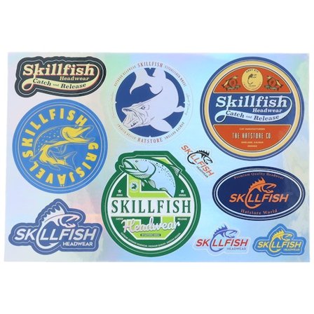 Skillfish - Black Akcesoria - Silver/Multi Stickers @ Hatstore