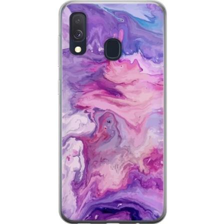 Samsung Galaxy A40 Gennemsigtig cover Marmor Lilla