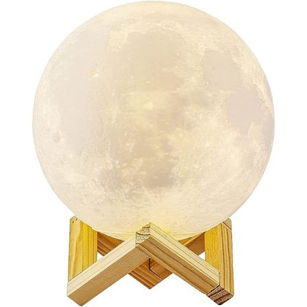 3D-kuulamppu, LED-yövalo kosketus Luna-lamppu 3 väriä, 15 cm/5,9 tuuman halkaisija, USB-ladattava kuuyövalo makuuhuoneeseen, olohuoneeseen, kahvilaan,