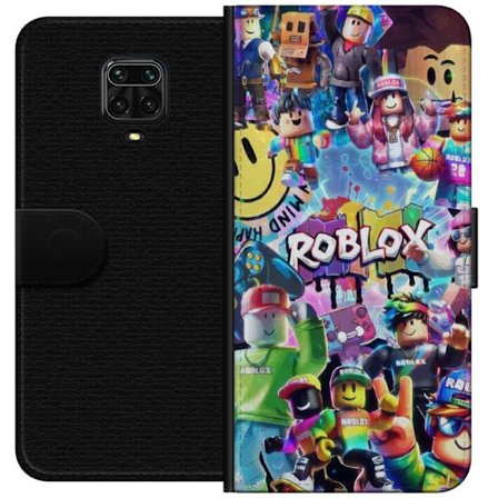 Kompatibelt Lommeboketui til Xiaomi Xiaomi Redmi Note 9 Pro Stor fargerik Roblox-verden med mange karakterer, energifull spillillustrasjon perfekt for