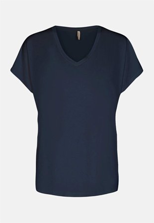 Soyaconcept - Jerseytopp i lyocell i marineblå for damer i størrelse M (40) - Cellbes